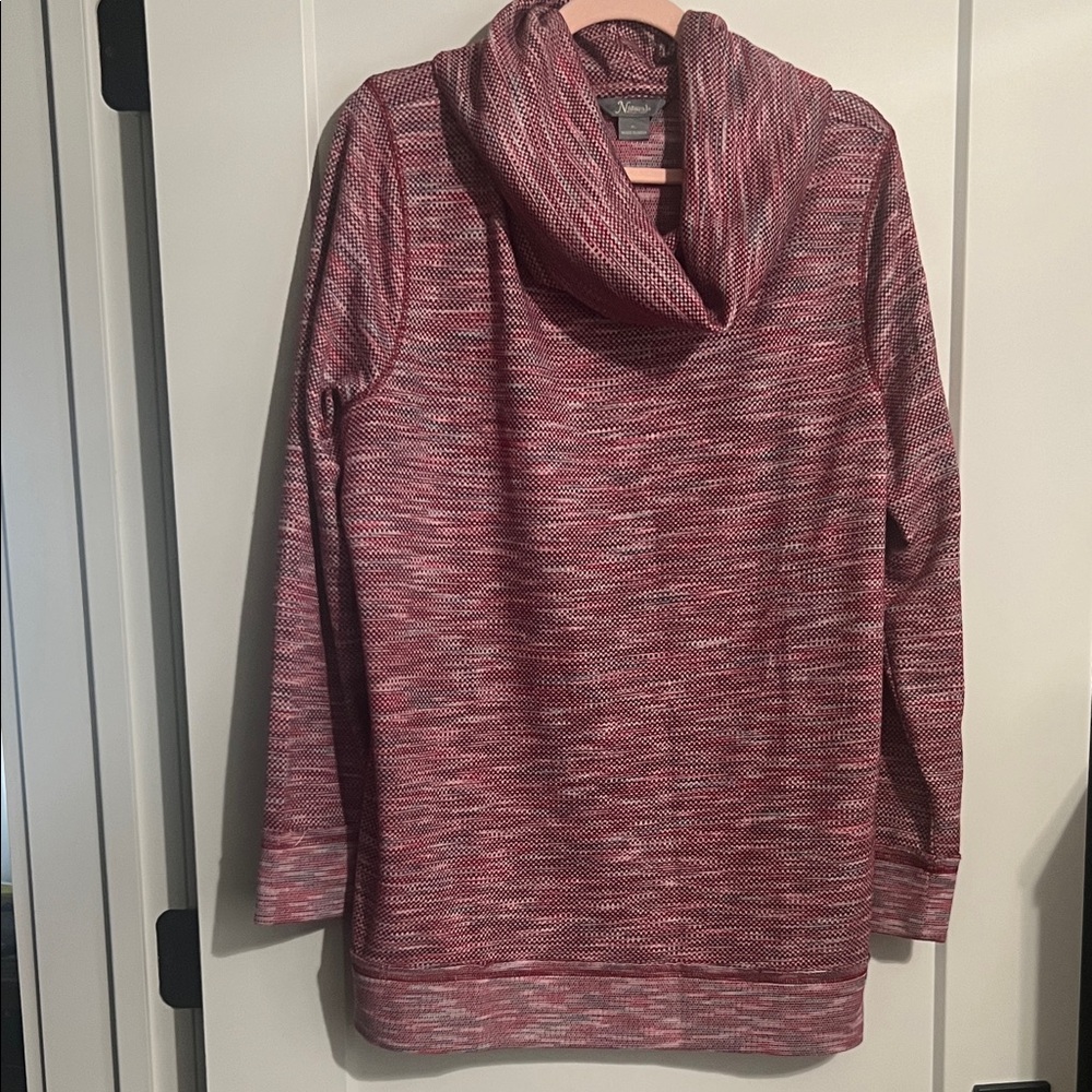 Natural Reflections Marled Pink Cowl Neck Sweater